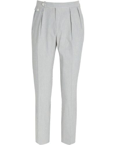 Polo Ralph Lauren Seersucker Pinstripe Straight Trousers - Grey