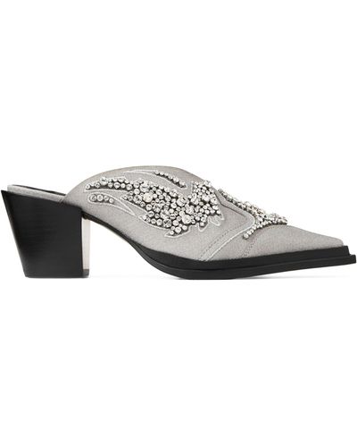 Jimmy Choo Cece 60 Crystal-embroidered Mules - White