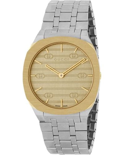 Gucci Gold-plated Steel 25h Watch 34mm - Metallic