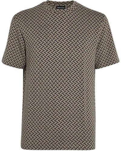 Giorgio Armani Geometric Print T-shirt - Gray