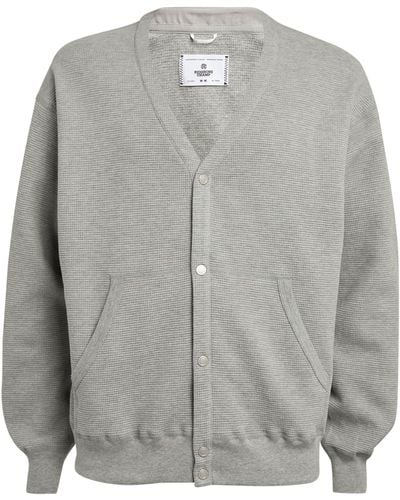 Reigning Champ Thermal Waffle-knit Cardigan - Gray