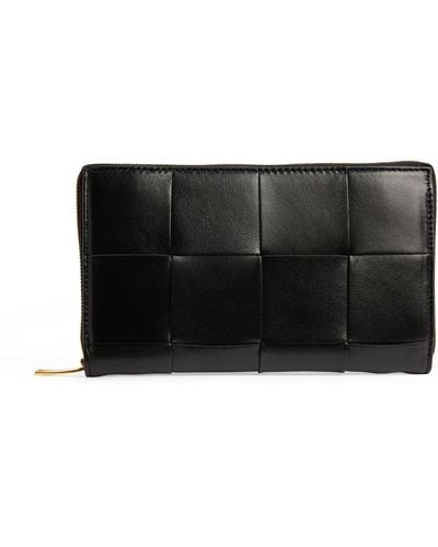 Bottega Veneta Leather Intreccio Wallet - Metallic