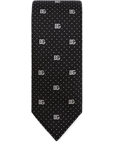 Dolce & Gabbana Silk Logo Tie - Black