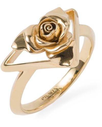 Prada Rose Triangle Ring - Metallic