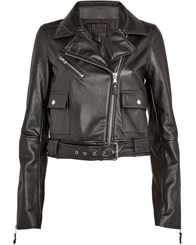 PAIGE Leather Demetra Biker Jacket - Black