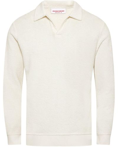 Orlebar Brown Terry Long-sleeve Santino Polo Shirt - White
