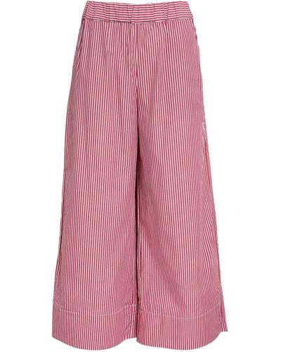 MAX&Co. Cotton Poplin Cropped Trousers - Pink