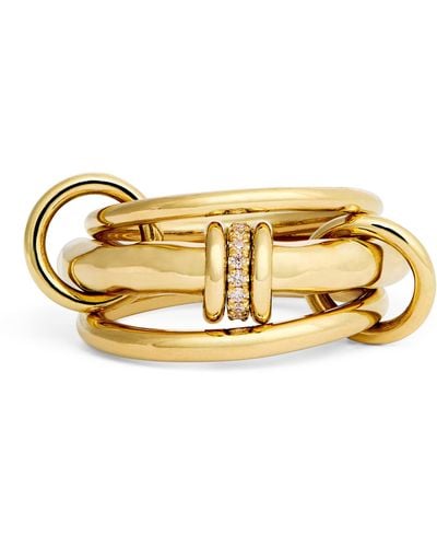 Spinelli Kilcollin Yellow Gold And Diamond Gemini Ring (size 7.5) - Metallic