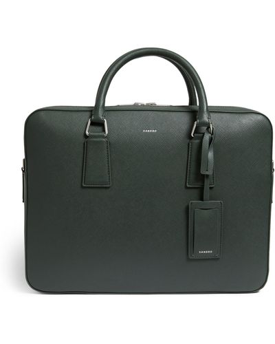 Sandro Saffiano Leather Briefcase - Black