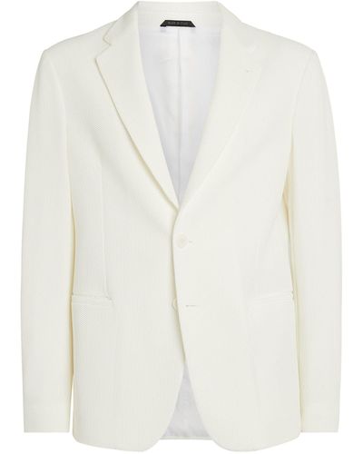Giorgio Armani Textured Single-breasted Blazer - White