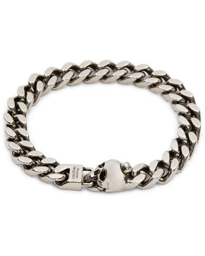 Alexander McQueen Brass Skull Chain Bracelet - Brown