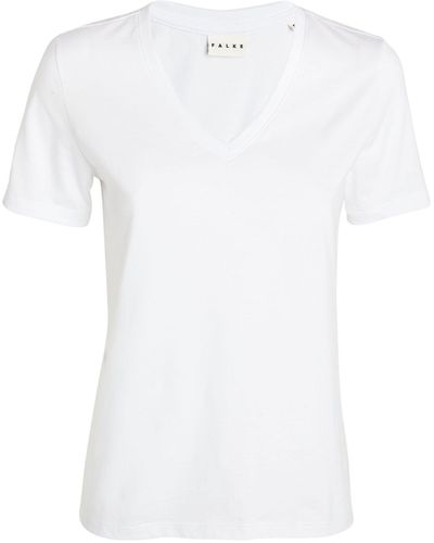 FALKE Pima Cotton V-neck T-shirt - White