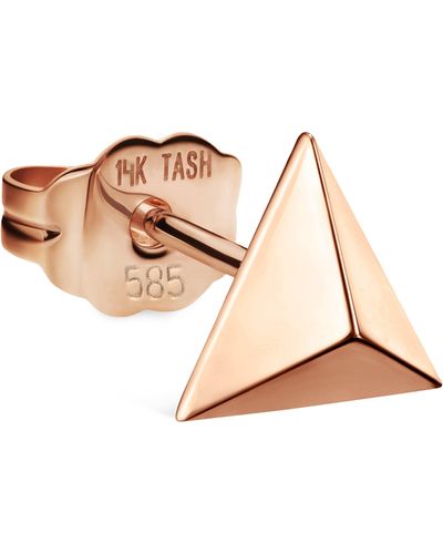 Maria Tash Rose Gold Faceted Triangle Stud Earring (7mm) - Pink