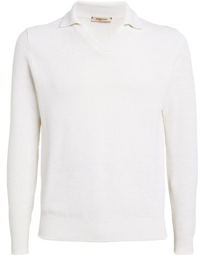 FIORONI CASHMERE Open-collar Sweater - White