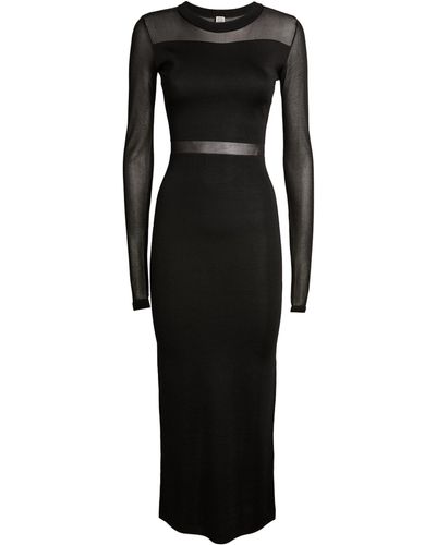 Totême Semi-sheer Knitted Dress - Black