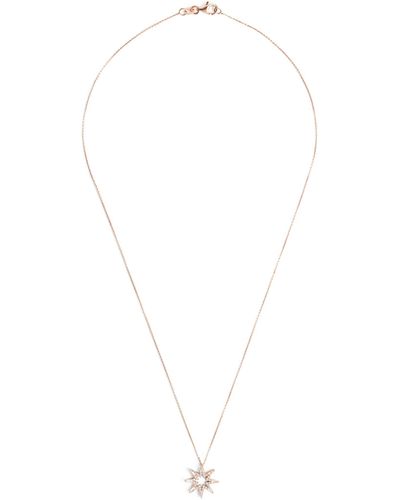 Bee Goddess Rose Gold And Diamond Star Light Necklace - White