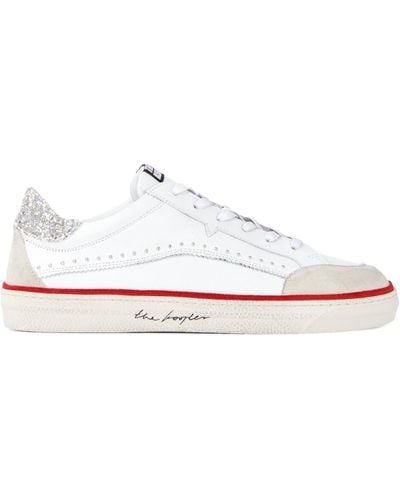 The Kooples Embellished-heel Low-top Sneakers - White