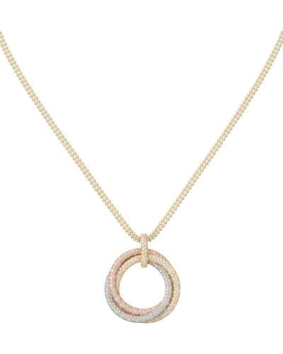 Cartier Mixed Gold And Diamond Trinity Necklace - Metallic