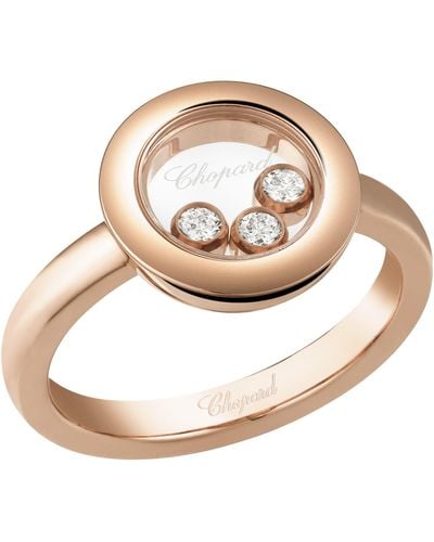 Chopard Rose Gold Happy Diamonds Icons Ring - Metallic