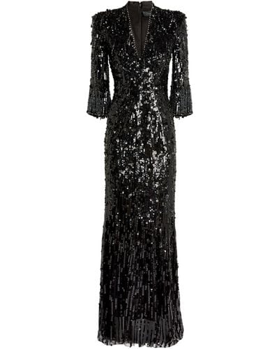 Jenny Packham Embellished Narelle Gown - Black