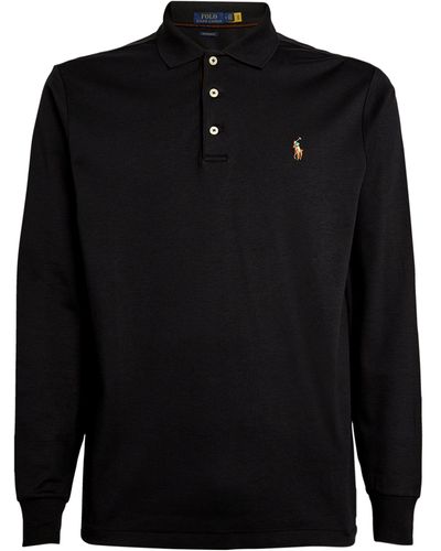 Polo Ralph Lauren Pima Cotton Long-sleeved Polo Shirt - Black