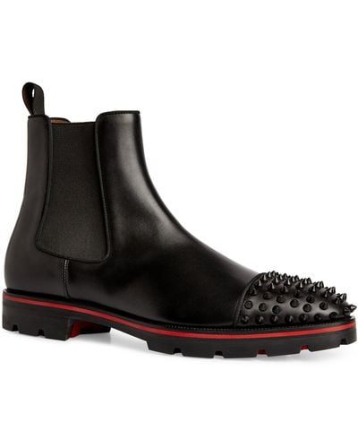 Christian Louboutin Melon Spikes Leather Boot - Black