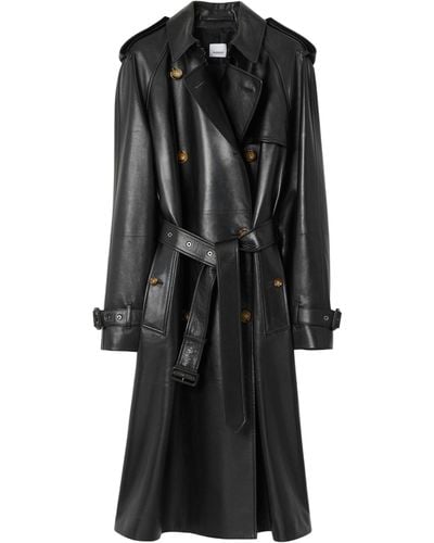 Burberry Leather Trench Coat - Black