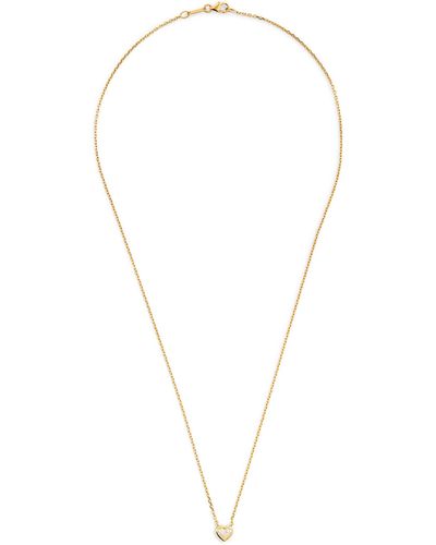 Anita Ko Yellow Gold And Diamond Bezeled Heart Pendant Necklace - Metallic