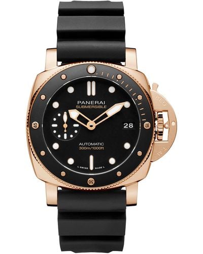 Panerai Rose Gold Submersible Watch 42mm - Black
