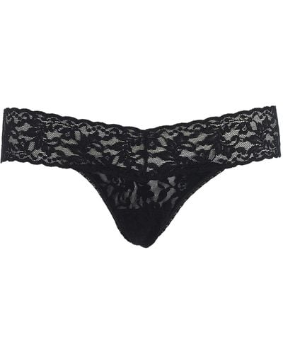 Hanky Panky Signature Rolled Lace Thong - Black