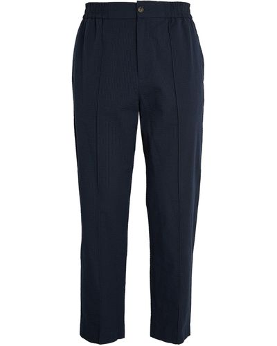 A.P.C. Pleated Straight Trousers - Blue