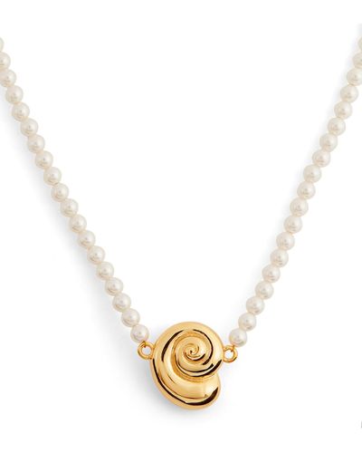 Timeless Pearly Pearl Shell Necklace - Metallic