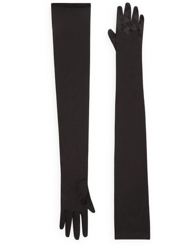 Dolce & Gabbana Kim Dolce&gabbana Silk Long Gloves - Black