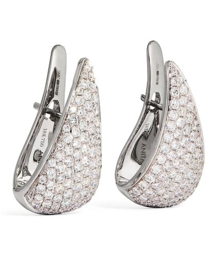 Anita Ko White Gold And Diamond Claw Earrings