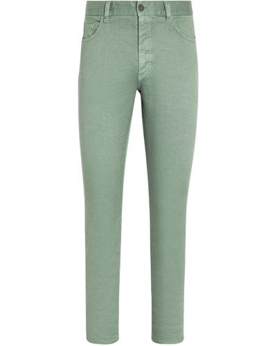Zegna Stretch-linen Roccia Slim Jeans - Green