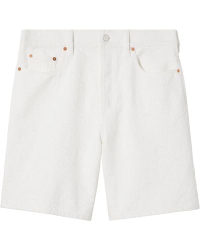 Gucci Gg Supreme Low-rise Jean Shorts - White