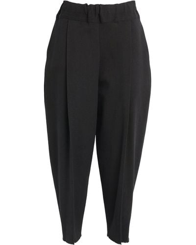 Issey Miyake Tapered Campagne Wide-leg Trousers - Black