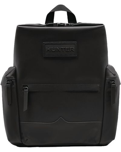 HUNTER Original Top Clip Backpack - Rubberized Leather - Black