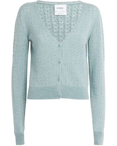 Barrie Cashmere-lace Summer Cardigan - Blue