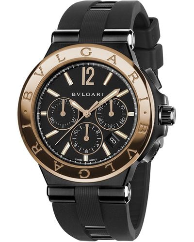 BVLGARI Steel Diagono Watch 42mm - Black