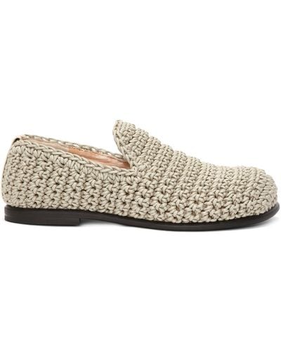 JW Anderson Crochet Mocassin Loafers - Natural