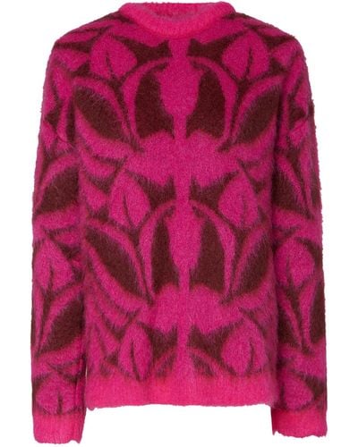 La DoubleJ Mohair-blend Camden Sweater - Pink
