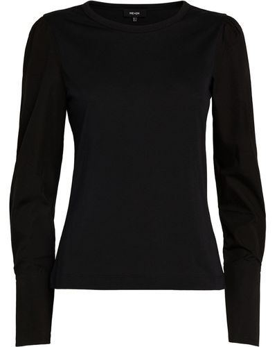 ME+EM Me+em Shirt-sleeved Layering Top - Black