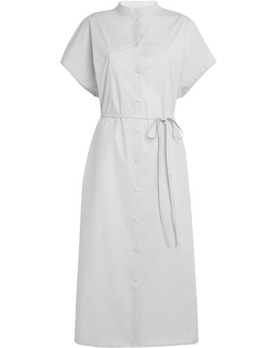 Yves Salomon Cotton Poplin Midi Dress - White