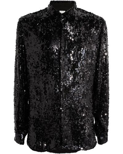 Dries Van Noten Embellished Sequin Shirt - Black