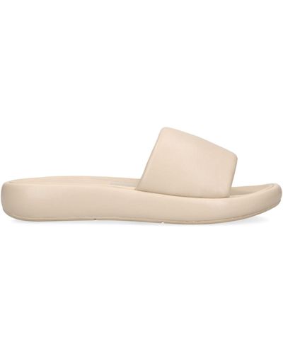 Fitflop Leather Iqushion D-luxe Slides - Natural
