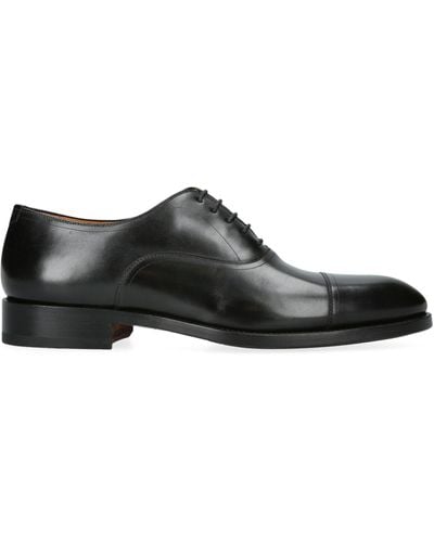 Magnanni Leather Flex Oxford Shoes - Black