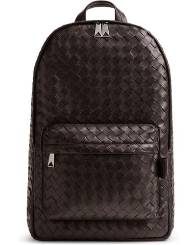 Bottega Veneta Calfskin Intrecciato Backpack - Black