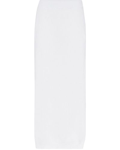 Brunello Cucinelli Cotton Knitted Maxi Skirt - White