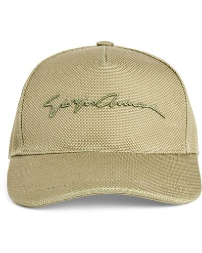 Giorgio Armani Cotton Script Logo Baseball Cap - Green
